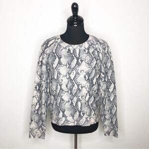 PAIGE cream gray snake python print sweatshirt knit top size Small